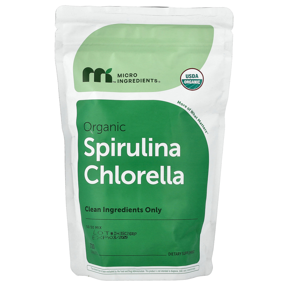 Micro Ingredients, Organic Spirulina Chlorella, 720 Tablets