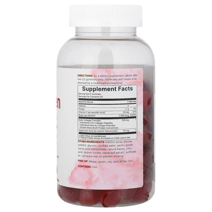 Micro Ingredients, Multi Collagen Gummies with Biotin, Vitamin C & Hyaluronic Acid, Sugar Free, Pomegranate & Berry, 120 Gummies