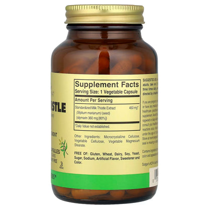 Solgar, Milk Thistle, 100 Vegetable Capsules (450 mg per Capsule)