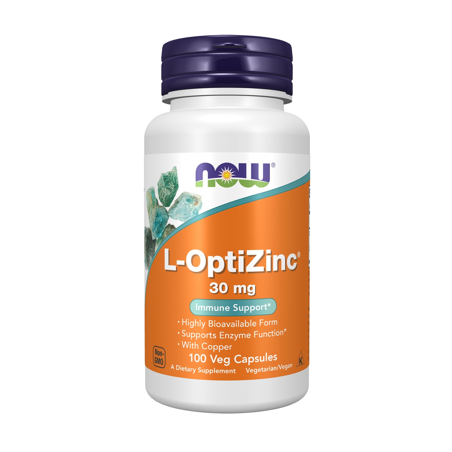 NOW Supplements, L-OptiZinc® 30 mg with Copper, 100 Veg Caps