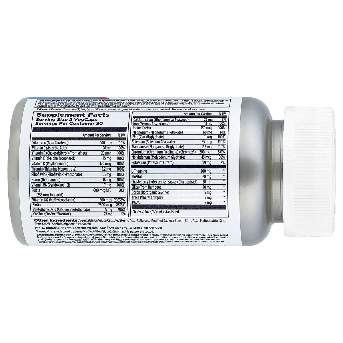 KAL, Women's 18+ Multivitamin, 60 VegCaps