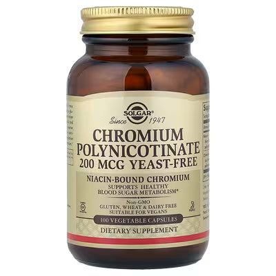 Solgar, Chromium Polynicotinate, 100 Vegetable Capsules