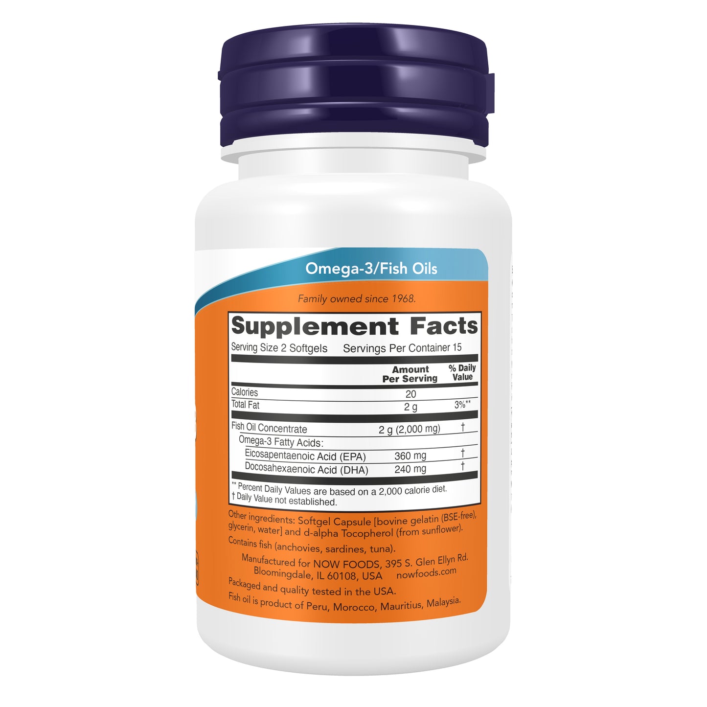 NOW Supplements, Omega-3 180 EPA / 120 DHA, Molecularly Distilled, Cardiovascular Support*, 30 Softgels