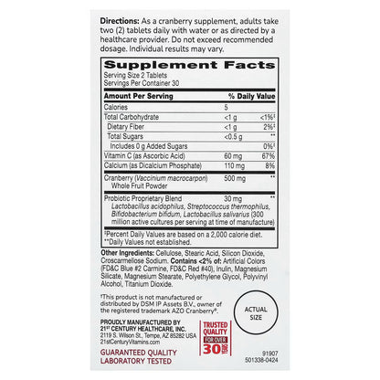 21st Century, Cranberry Plus Probiotic, 60 Tablets