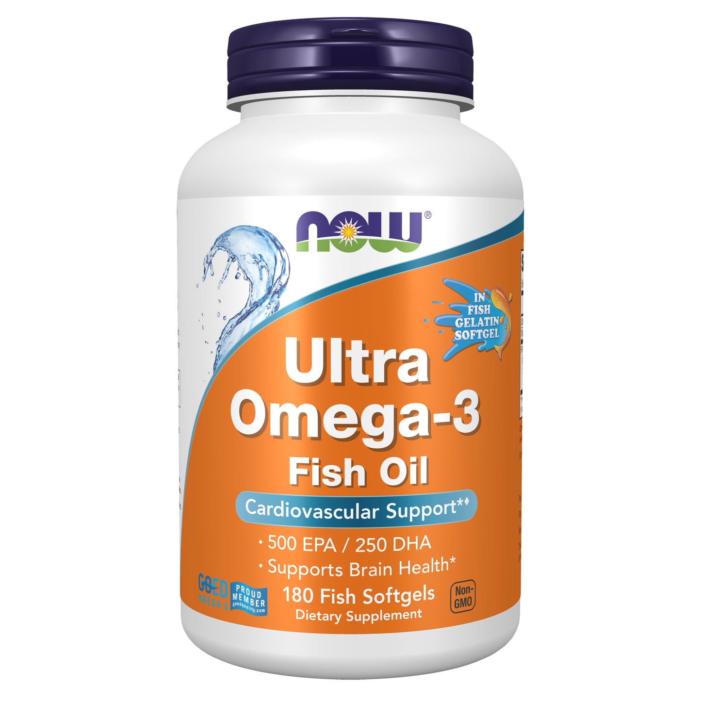 NOW Supplements, Ultra Omega-3 Molecularly Distilled and Enteric Coated, 180 Softgels