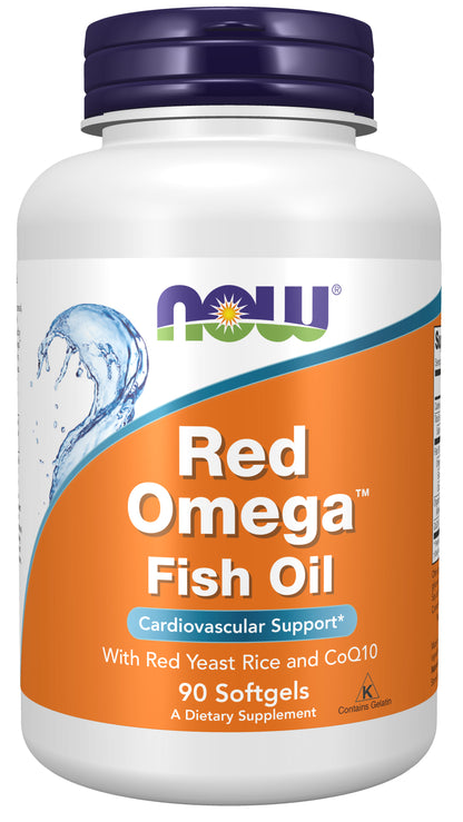 NOW Supplements, Red Omega™ with CoQ10 30 mg and Omega-3 Fish Oil, Cardiovascular Support*, 90 Softgels