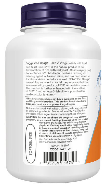 NOW Supplements, Red Omega™ with CoQ10 30 mg and Omega-3 Fish Oil, Cardiovascular Support*, 90 Softgels