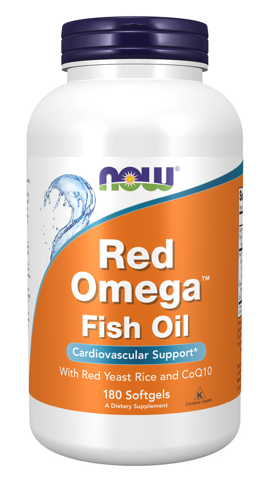 NOW Supplements, Red Omega™ with CoQ10 30 mg and Omega-3 Fish Oil, Cardiovascular Support*, 180 Softgels