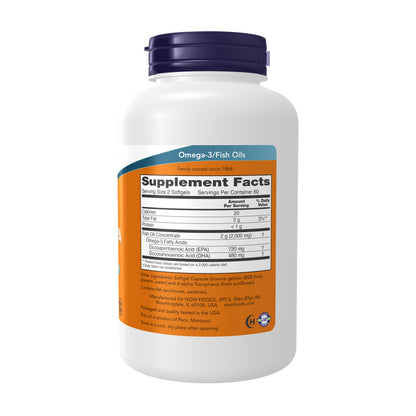 NOW Supplements, Super Omega EPA, 360 EPA / 240 DHA, Molecularly Distilled, Cardiovascular Support*, 120 Softgels