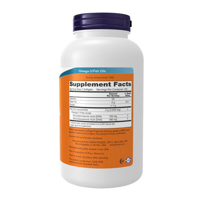 NOW Supplements, Super Omega EPA, 360 EPA / 240 DHA, Molecularly Distilled, Cardiovascular Support*, 240 Softgels