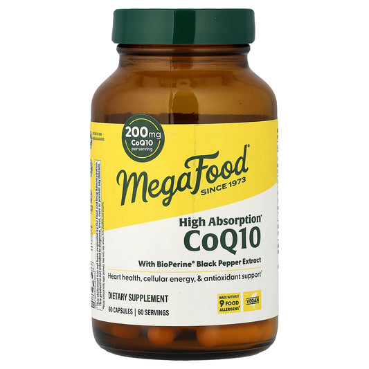 MegaFood, CoQ10 With BioPerine® Black Pepper Extract, 60 Capsules