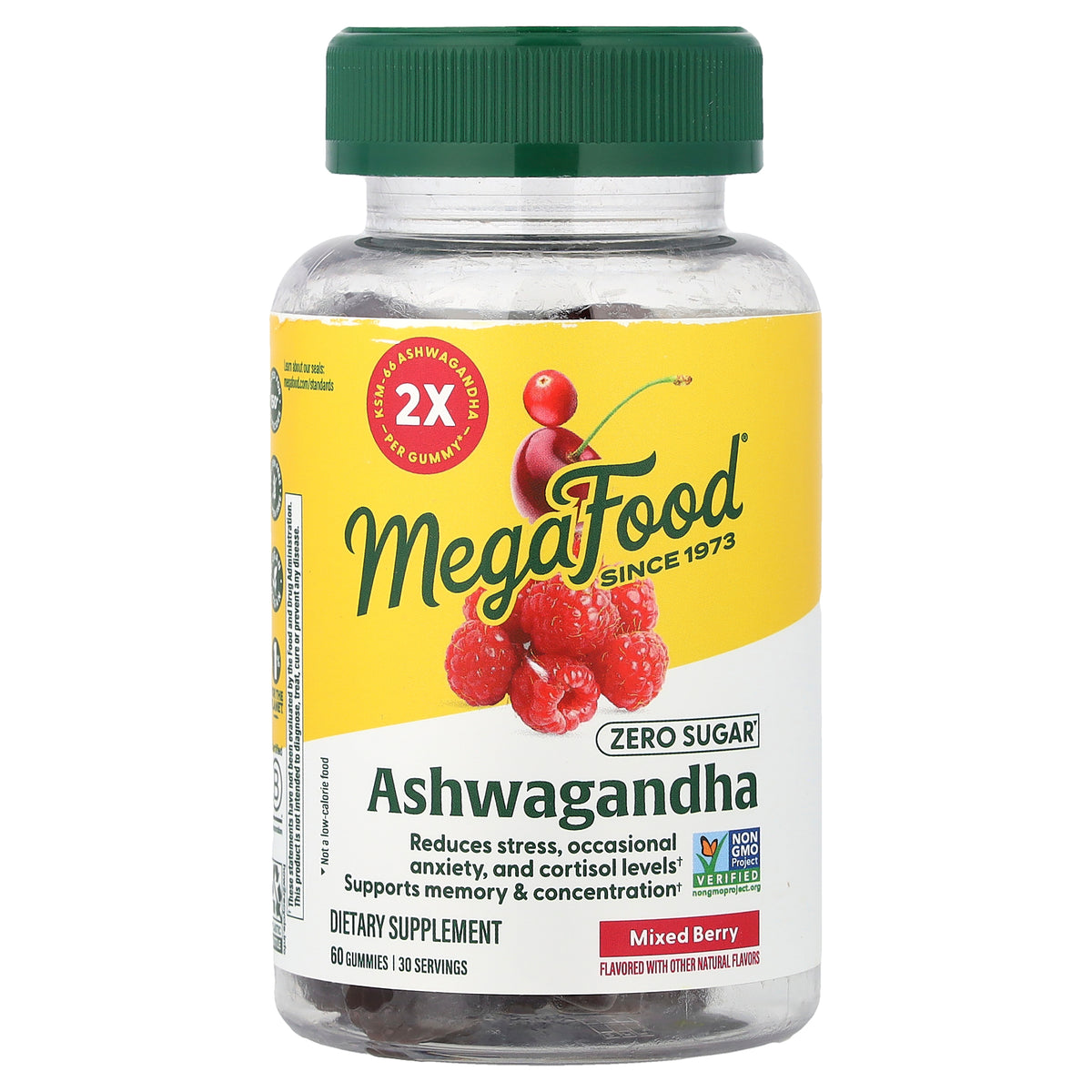 MegaFood, Ashwagandha Gummies, Mixed Berry, 60 Gummies