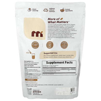 Micro Ingredients, Organic Ashwagandha Root Powder, 32 oz (907 g)