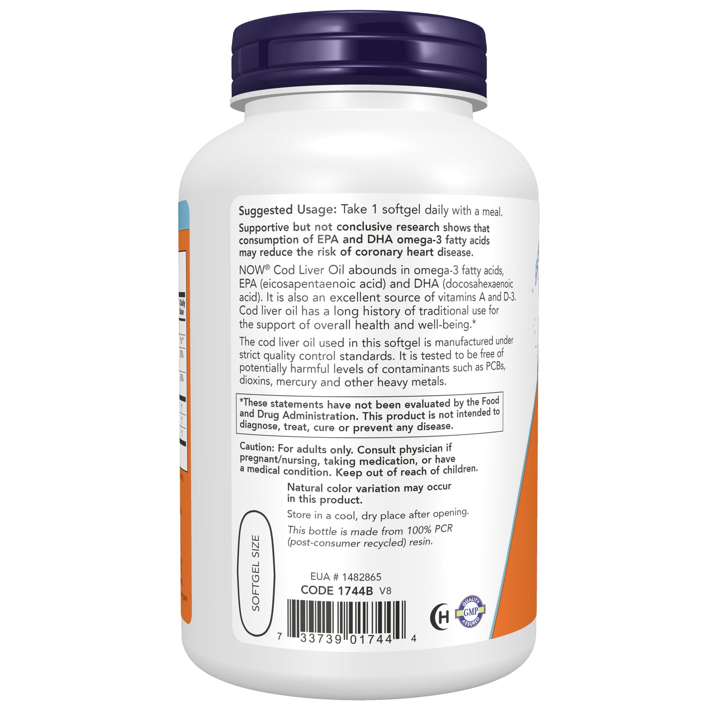 NOW Supplements, Cod Liver Oil, Extra Strength 1,000 mg with Vitamins A & D-3, EPA, DHA, 180 Softgels