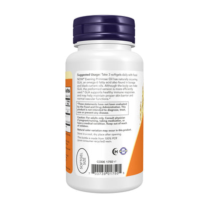 NOW Supplements, Evening Primrose Oil 500 mg with Naturally Occurring GLA (Gamma-Linolenic Acid), 100 Softgels