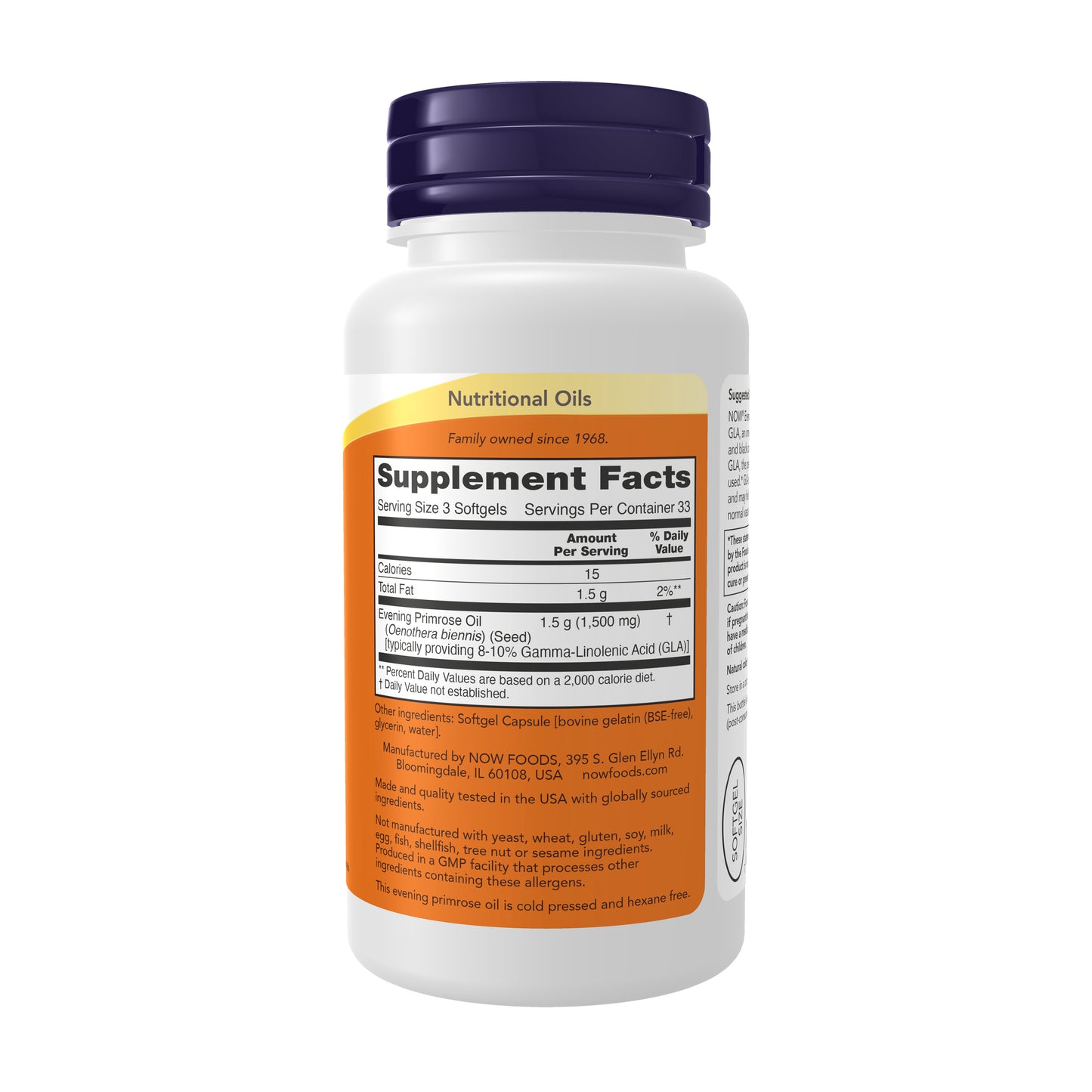 NOW Supplements, Evening Primrose Oil 500 mg with Naturally Occurring GLA (Gamma-Linolenic Acid), 100 Softgels