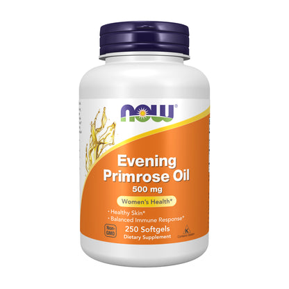 NOW Supplements, Evening Primrose Oil 500 mg with Naturally Occurring GLA (Gamma-Linolenic Acid), 250 Softgels