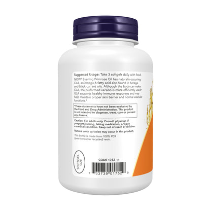 NOW Supplements, Evening Primrose Oil 500 mg with Naturally Occurring GLA (Gamma-Linolenic Acid), 250 Softgels
