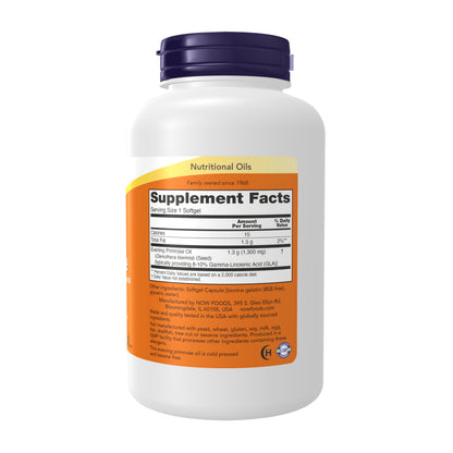 NOW Supplements, Super Primrose 1300 mg with Naturally Occurring GLA (Gamma-Linolenic Acid), 120 Softgels