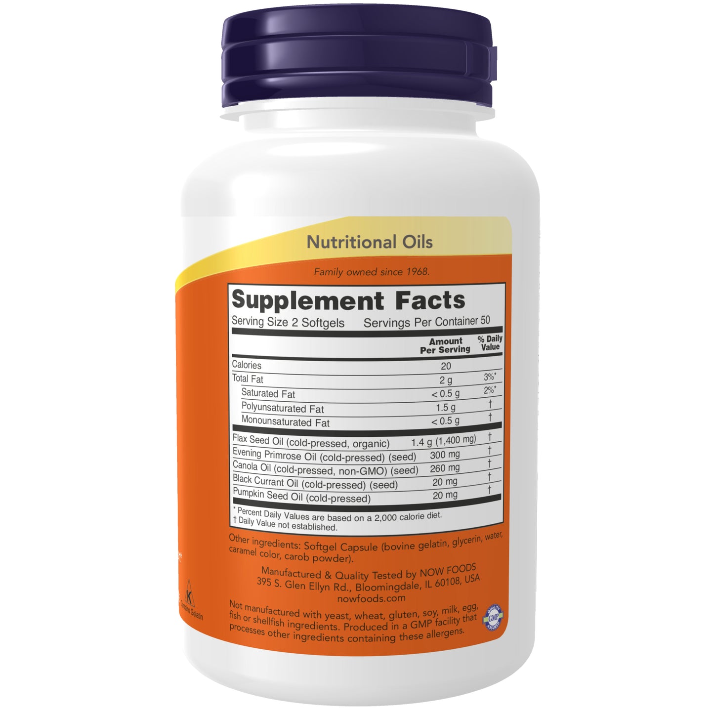 NOW Supplements, Omega 3-6-9 1000 mg with a blend of Flax Seed, Evening Primrose, Canola, Black Currant and Pumpkin Seed Oils, 100 Softgels