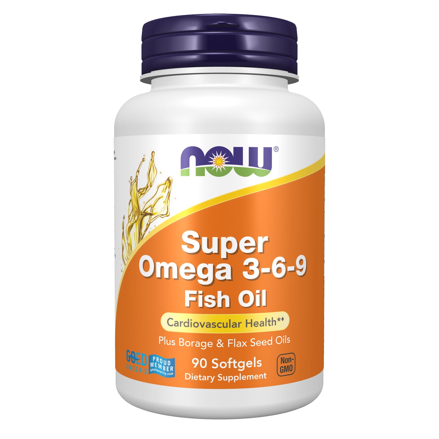 NOW Supplements, Super Omega 3-6-9 1200 mg with a blend of Fish, Borage and Flax Seed Oils, 90 Softgels