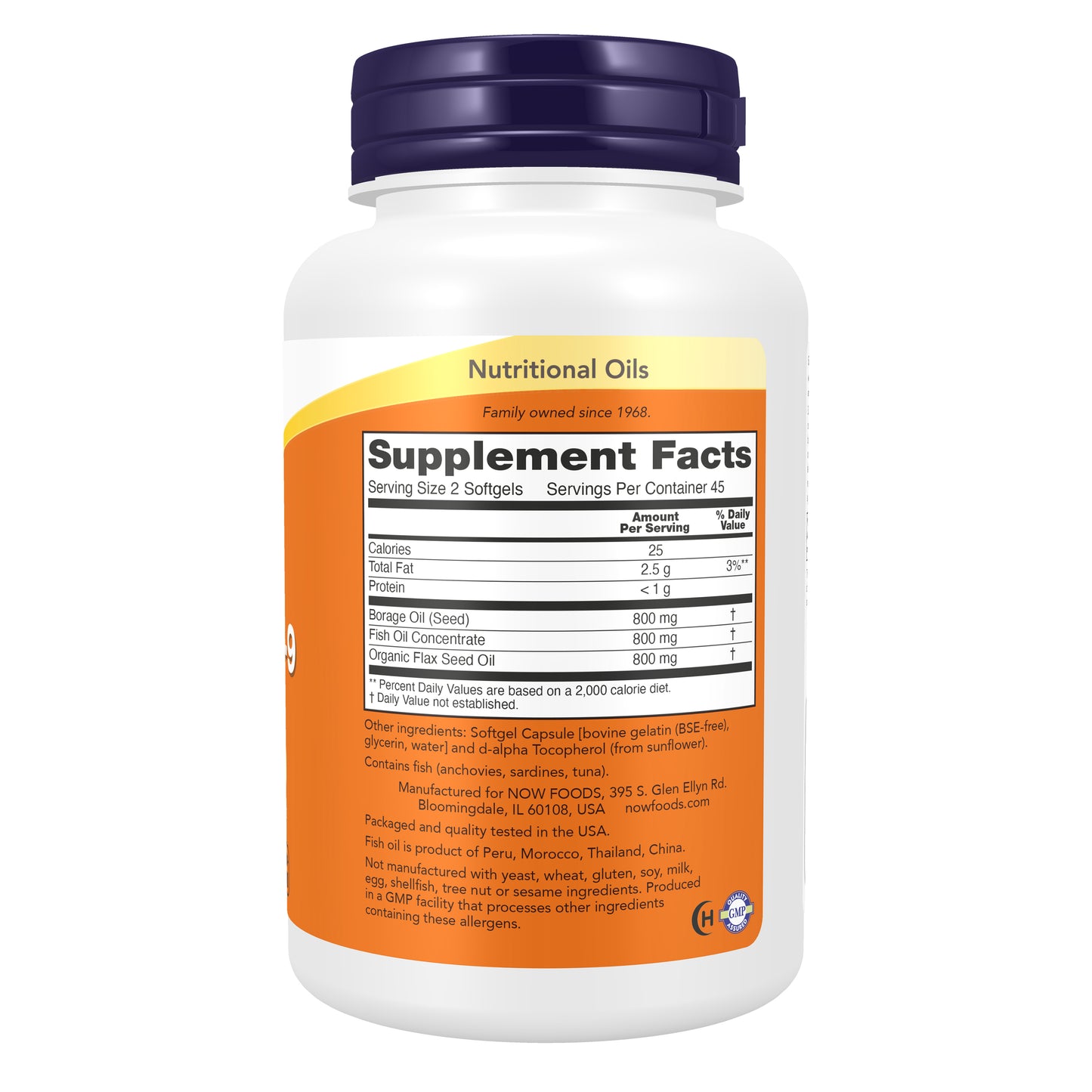 NOW Supplements, Super Omega 3-6-9 1200 mg with a blend of Fish, Borage and Flax Seed Oils, 90 Softgels