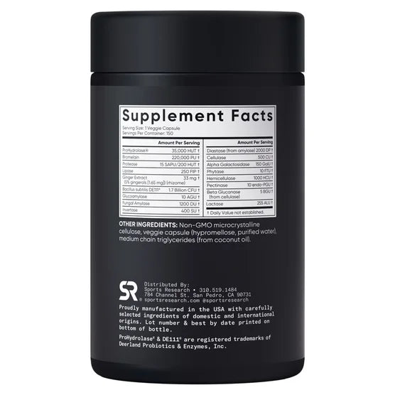 Sports Research Digestive Enzymes, 150 Veggie Capsules