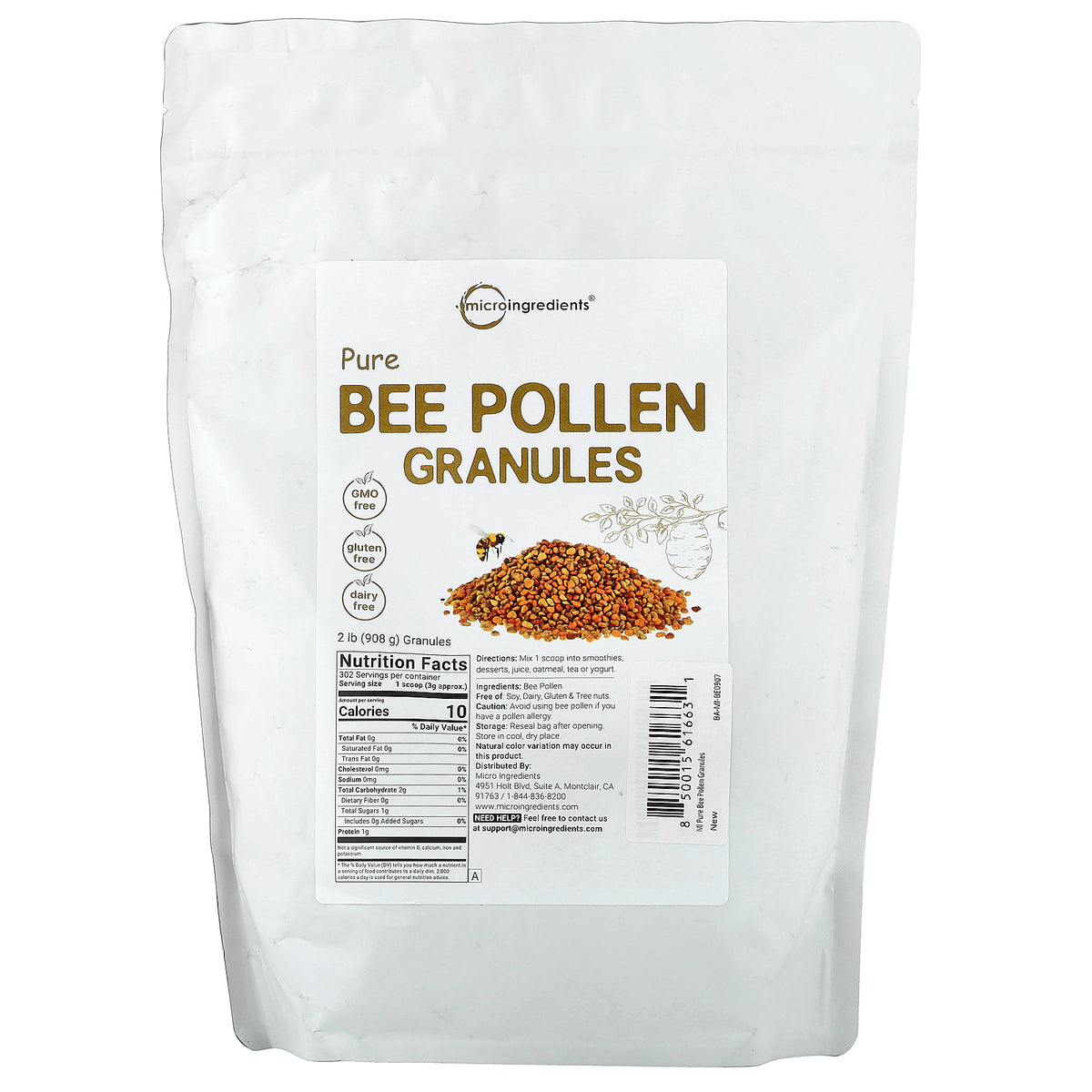 Micro Ingredients, Pure Bee Pollen Granules, 2 lb (908 g)