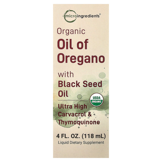 Micro Ingredients, Organic Oil of Oregano with Black Seed Oil, 4 fl oz (118 ml)