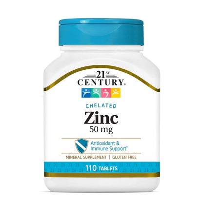 21st Century, Chelated Zinc, 50 mg, 110 Tablets