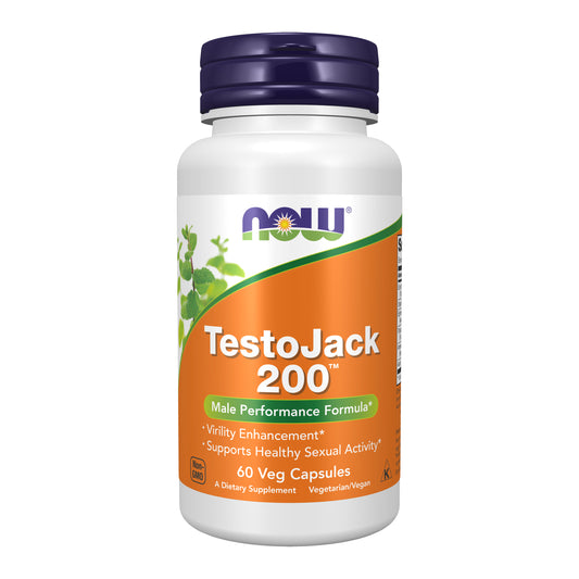 NOW Supplements, TestoJack™ 200 with Tongkat Ali, Tribulus, Maca and Horny Goat Weed, 60 Veg Capsules