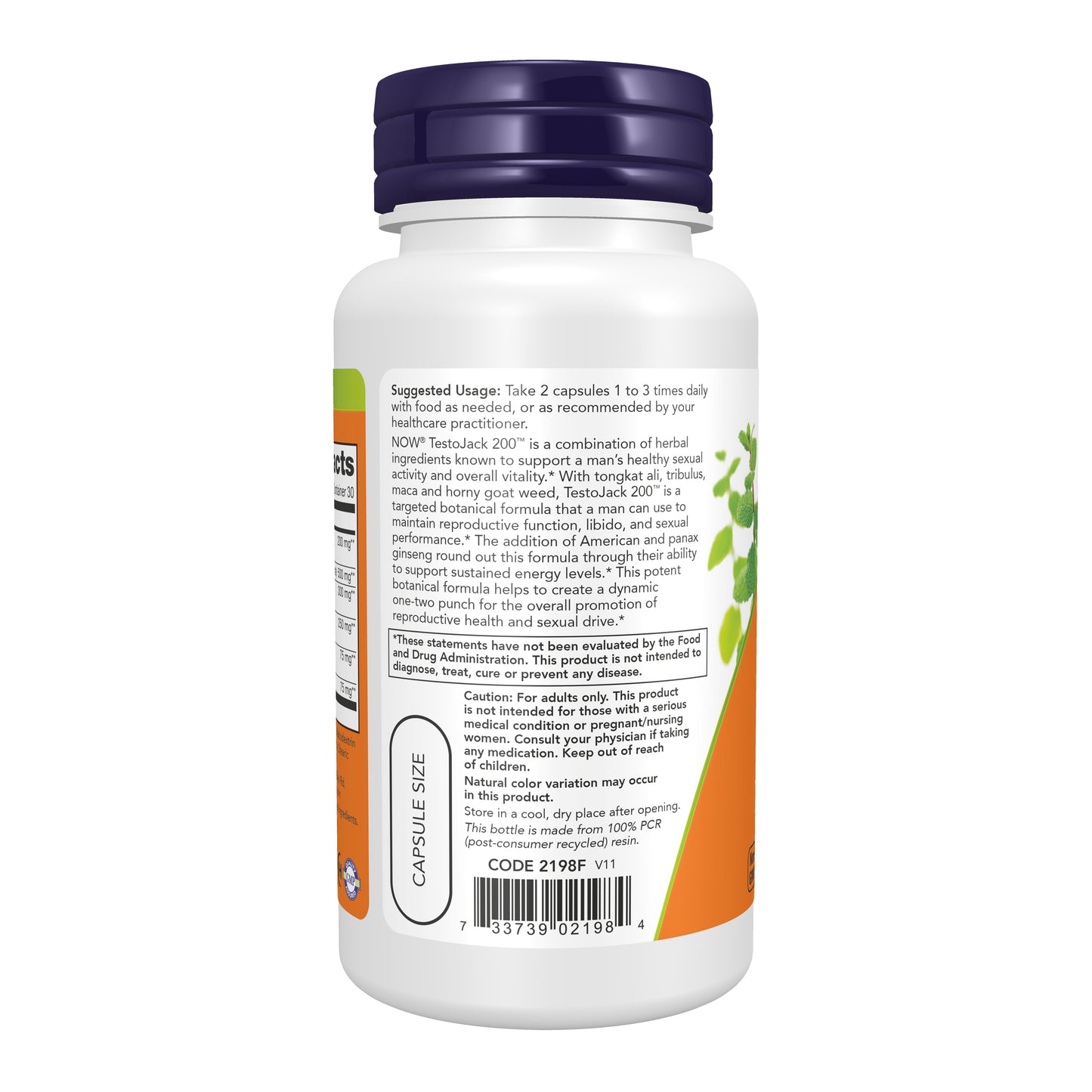 NOW Supplements, TestoJack™ 200 with Tongkat Ali, Tribulus, Maca and Horny Goat Weed, 60 Veg Capsules