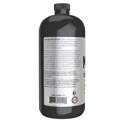 NOW Sports Nutrition, MCT (Medium-chain triglycerides) Oil 14 g, Weight Management, Liquid, 32-Ounce