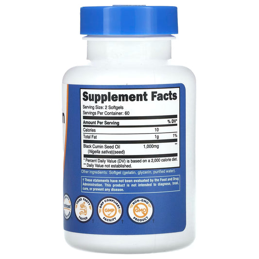 Nutricost, Black Cumin Seed Oil, 120 Softgels (500 mg per Softgel)