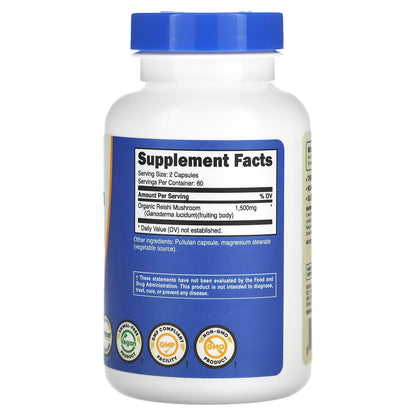 Nutricost, Reishi Mushroom, 120 Capsules (750 mg per Capsule)