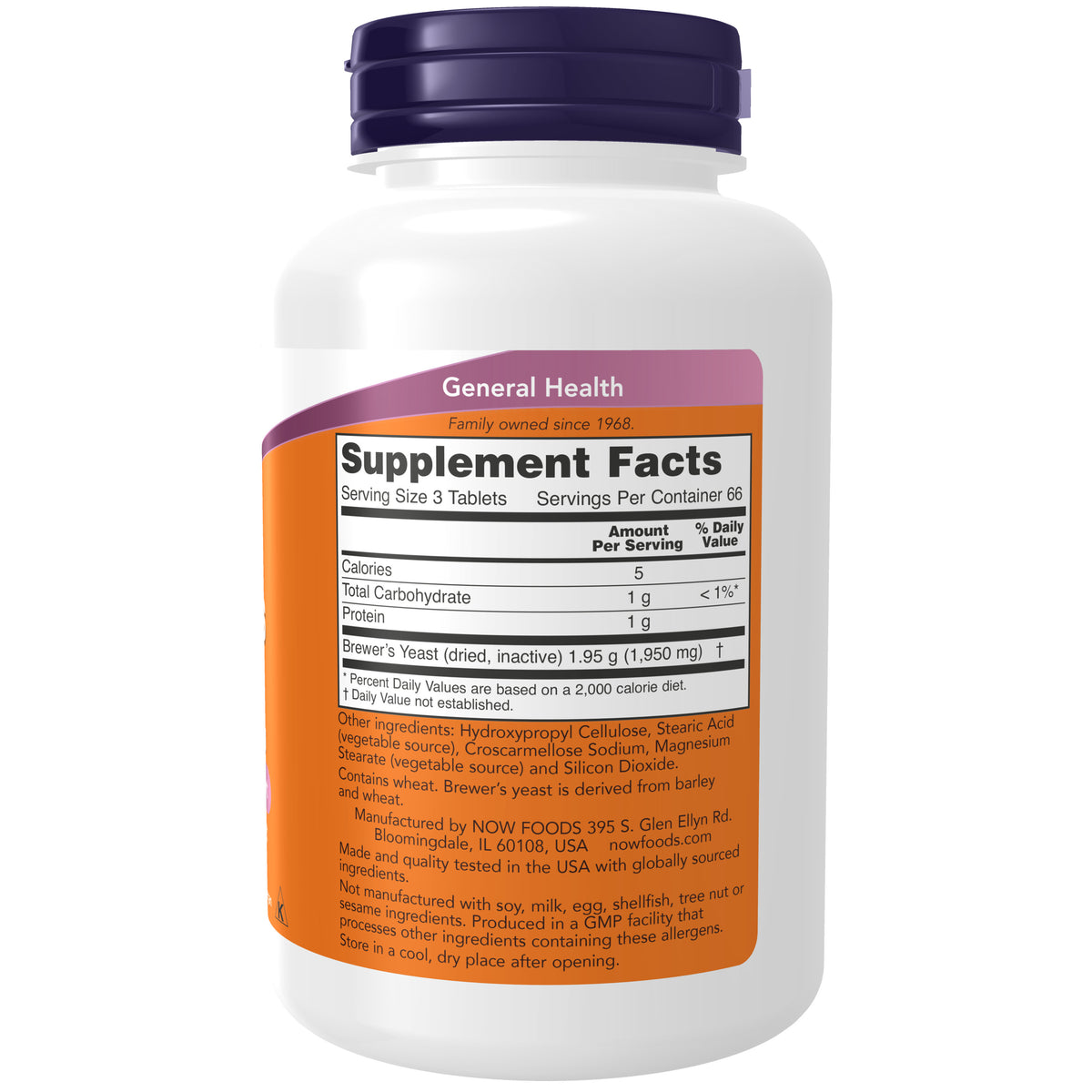 NOW Supplements, Brewer's Yeast 650 mg, 200 Tabs