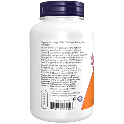 NOW Supplements, Brewer's Yeast 650 mg, 200 Tabs