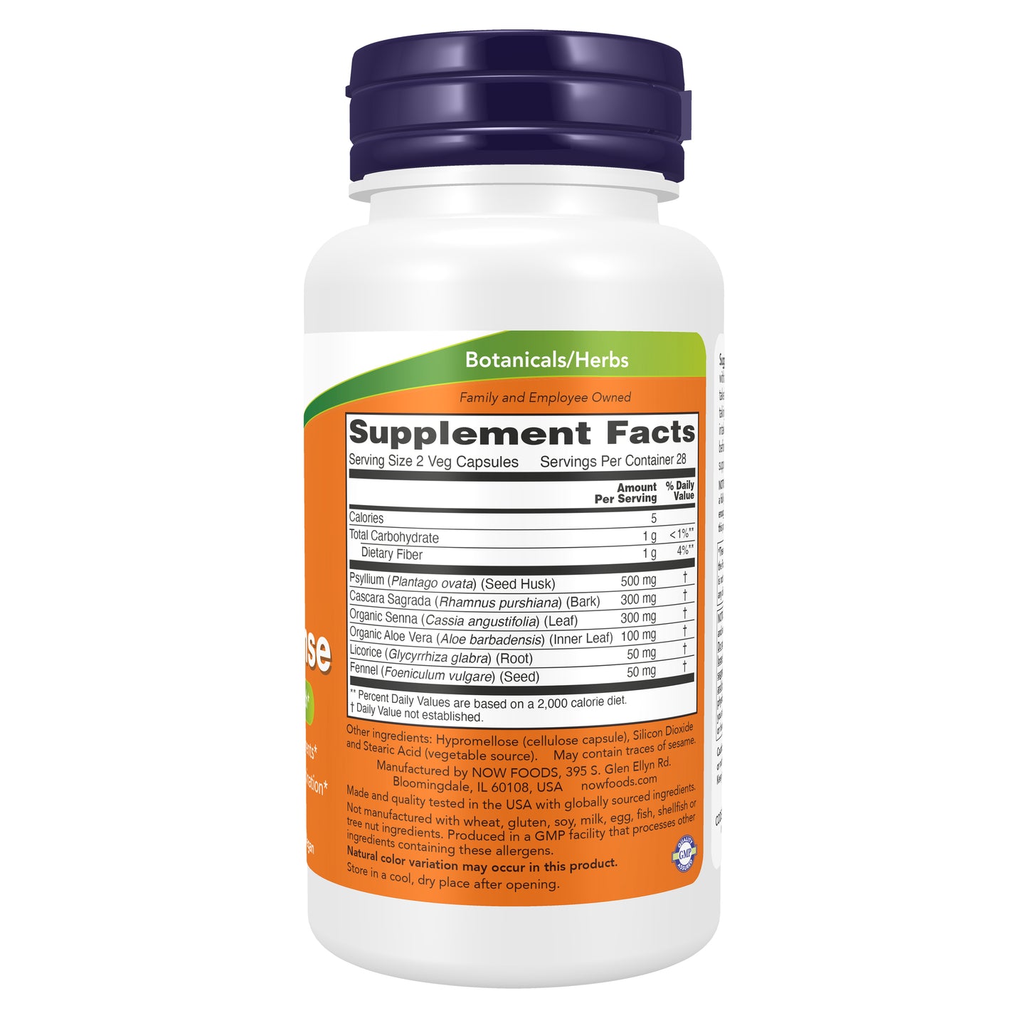 NOW Supplements 7-Day Colon Cleanse, Psyllium Husk, 56 Veg Capsules