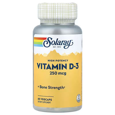 Solaray, High Potency Vitamin D-3, 250 mcg, 60 Vegcaps
