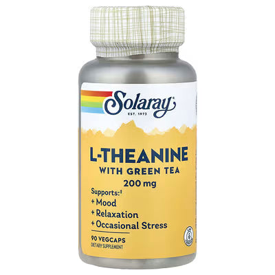 Solaray, L-Theanine with Green Tea, 90 VegCaps
