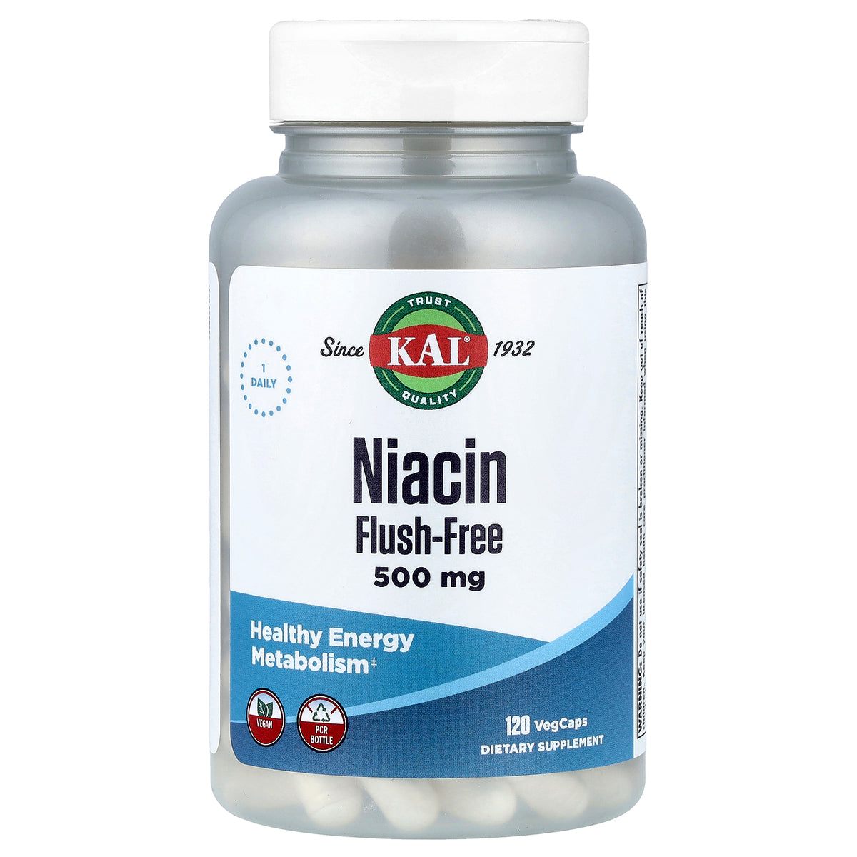 KAL, Niacin, Flush-Free, 120 VegCaps