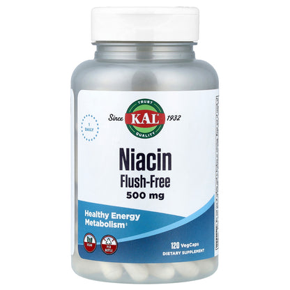 KAL, Niacin, Flush-Free, 120 VegCaps