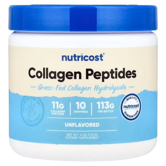 Nutricost, Grass-Fed Collagen Peptides, Unflavored, 4 oz (113 g)