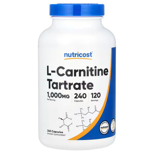 Nutricost, L-Carnitine Tartrate, 240 Capsules (500 mg per Capsule)