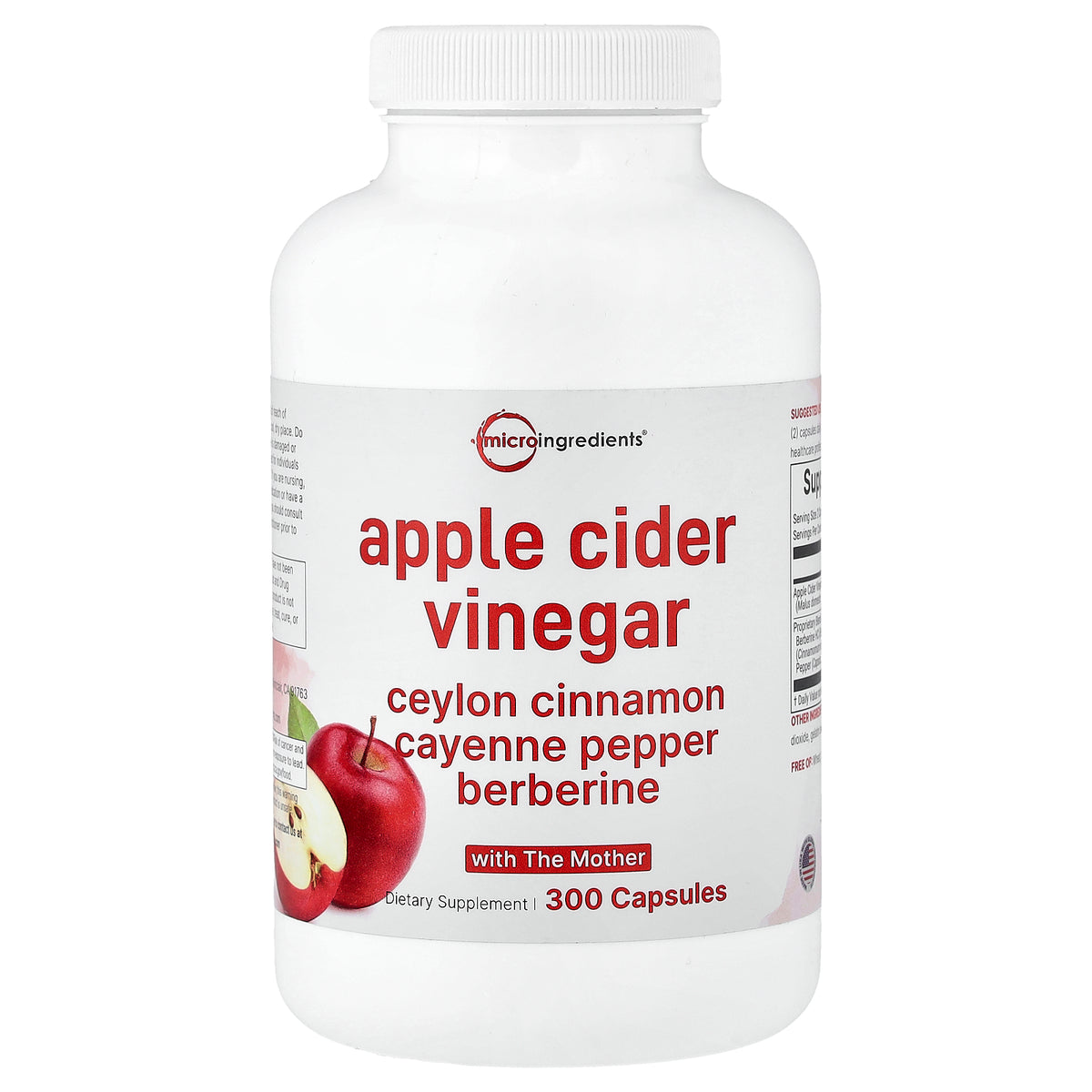 Micro Ingredients, Apple Cider Vinegar with The Mother, 300 Capsules