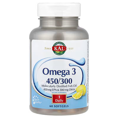KAL, Omega 3 450/300, 60 Softgels (1,280 mg per Softgel)