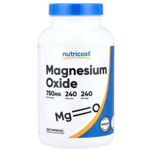 Nutricost, Magnesium Oxide , 750 mg , 240 Capsules