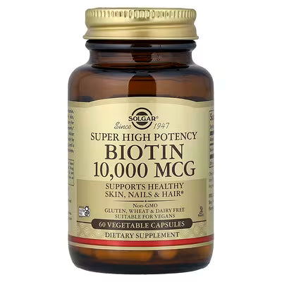 Solgar, Super High Potency Biotin, 10,000 mcg, 60 Vegetable Capsules