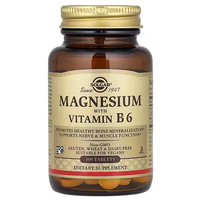 Solgar, Magnesium With Vitamin B6, 100 Tablets