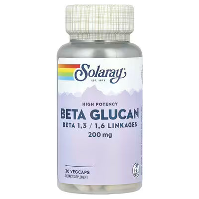 Solaray, High Potency Beta Glucan, 200 mg, 30 VegCaps